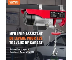 Koduva VEVOR elektrinis keltuvas, 250 kg keliamoji galia, 510 W, 220 V, 12 m vienos troso kėlimo aukštis