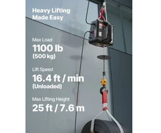 Koduva VEVOR elektrinis keltuvas gervė 2-in-1, 500 kg, 1500 W, 7,6 m, su laidiniu ir rankiniu valdymu