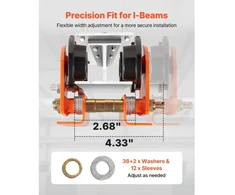 Koduva VEVOR elektrinis keltuvas rankinis vežimėlis, 0,5 t, 68–110 mm, dvigubi ratai, I sijos