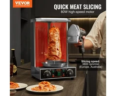 VEVOR Elektrinis šavarmos peilis, 80 W, profesionalus turkiškas kebabo peilis, 2 ašmenys, 100 mm