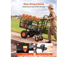 Koduva VEVOR elektrinis sodo vežimėlis EWB8613, 36 V, 432 Wh, 500 W, 300 kg, plieno