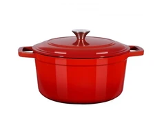 Koduva VEVOR emaliuoto ketaus puodas „Dutch Oven“, 5,7 l, su dangčiu ir dvigubomis rankenomis, raudonas