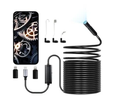 Koduva VEVOR endoskopinė kamera su 15 m pusiau standžiu kabeliu, 1920P HD, 8 LED, 2X priartinimu, IP67