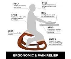 Koduva VEVOR ergonomiška klūpimo kėdė, 80 kg, beržo mediena, putos