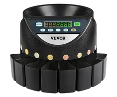 Koduva VEVOR euro monetų skaičiavimo ir rūšiavimo aparatas, 500–1000 monetų, automatinis, 300 monetų/min, 8 stalčiai