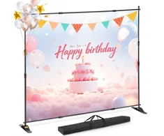 VEVOR Fono stovas Step and Repeat, reguliuojamas 170–300 x 110–240 cm, aliuminio rėmas, su nešiojimo krepšiu