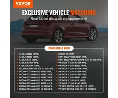 VEVOR Galinių stabdžių komplektas, suderinamas su AUDI A3(8L), SEAT IBIZA, SKODA OCTAVIA, ROOMSTER, VW GOLF IV, 232 mm