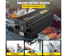Koduva VEVOR galios keitiklis 6000W, DC 12V į AC 230V, modifikuota sinusinė banga, TM-6000W