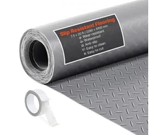 Koduva VEVOR garažo grindų ritinys, 2,28 x 6,1 m, 2,2 mm PVC deimantinės plokštės rašto, sidabro pilkas