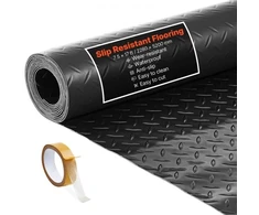 Koduva VEVOR garažo grindų ritinys, 2,28 x 5,2 m, 2,2 mm PVC deimantinės plokštės rašto grindų apsaugos kilimėlis, juodas