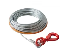 VEVOR Gervės trosas, 9,5 mm x 30,5 m, galvanizuotas plienas, su sukamuoju kabliu