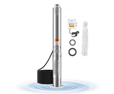 Koduva VEVOR giluminis panardinamas siurblys 4SDM2/12, 1100 W, 230 V, 65 l/min, 85 m, nerūdijantis plienas