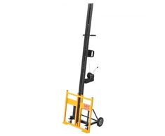 Koduva VEVOR gipso kartono keltuvas, 68 kg, 1219 x 4878 mm, su ratukais, geltonas
