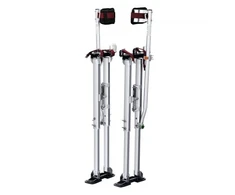 Koduva VEVOR gipso kartono stilts, reguliuojami 91,4–127 cm aliumininiai su apsauginiais kelių įtvarais, sidabriniai