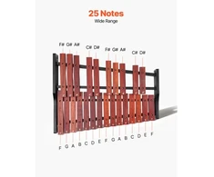 VEVOR Glockenspielio ksilofonas, 25 natų, medinis, su 4 lazdelėmis ir nešiojamu krepšiu