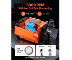 Koduva VEVOR grąžtų galąstuvas MR-13A, 3–15 mm, 95°–135° reguliuojamas kampas, 4600 aps./min., 13 įvorės