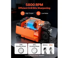 Koduva VEVOR grąžtų galąstuvas MR-13B, 3–15 mm, 95°–135°, 4600 aps./min., 13 įvorės