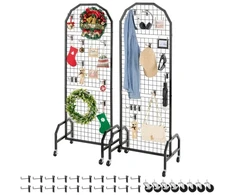VEVOR Grid sienelės, 2 vnt., 600 x 1640 mm, juodos, su ratukais ir 20 kabliukų