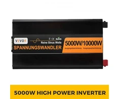 Koduva VEVOR grynos sinusoidės galios keitiklis 5000 W 24 V DC į 230 V AC, 50 Hz, pikinė galia 10000 W