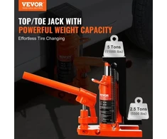 VEVOR Hidraulinis pėdos domkratas, 2,5 t/5 t, 0,8–5,3 in ir 8,9–13,4 in