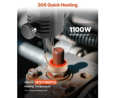 VEVOR Indukcinis kaitintuvas varžtų ir veržlių nuėmimui, 1100 W 230 V, su 3 ritėmis