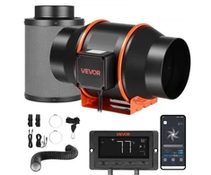 Ventiliatorius Koduva VEVOR inline duct fan kit su anglies filtru, 683 m³/h, 152,4 mm, HF-150PE