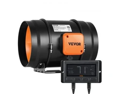 Koduva VEVOR inline ortakinis ventiliatorius, 203,2 mm, 807 CFM, su temperatūros ir drėgmės valdikliu