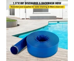 Koduva VEVOR išleidimo žarna, 38 mm x 32 m, PVC audinio plokščia žarna, mėlyna