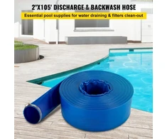 Koduva VEVOR išleidimo žarna, 51 mm x 32 m, PVC audinio, su spaustukais, mėlyna