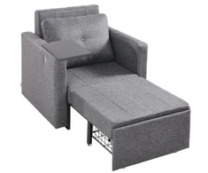 Koduva VEVOR išskleidžiama sofa-lova su šonine kišene, pilka, LW-0666-1