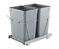 Koduva VEVOR ištraukiama šiukšliadėžė virtuvės spintelei, dviguba po kriaukle, 35QT+35QT, su metaline bėgelių sistema