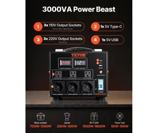 Koduva VEVOR įtampos keitiklis-transformatorius, 3000 W, SV-3000VA