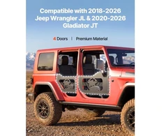 Koduva VEVOR Jeep vamzdinės durys, 4 durų, skirtos 2018–2026 Jeep Wrangler JL ir 2020–2026 Gladiator JT