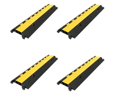 Koduva VEVOR kabelio apsaugos rampa, 4 vnt., 103 x 25,5 x 5 cm, juoda ir geltona