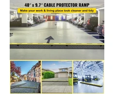 Koduva VEVOR kabelių apsaugos rampos 101 x 24,5 x 5 cm, 5 vnt., 2 kanalai, juoda ir geltona