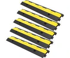 Koduva VEVOR kabelių apsaugos rampos 101 x 24,5 x 5 cm, 5 vnt., 2 kanalai, juoda ir geltona