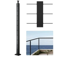 Koduva VEVOR kabelių turėklų kampinis stulpas, 36x1x2 col., juodas, 1 vnt.