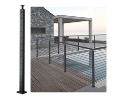 Koduva VEVOR kabelių turėklų kampinis stulpas, 42" x 1" x 2", juodas, 1 vnt.