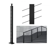 Koduva VEVOR kabelių turėklų stulpas, 36" x 1" x 2", plieno, su 30° kampinėmis skylėmis laiptams