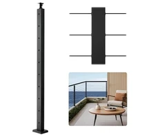 Koduva VEVOR kabelių turėklų stulpas, 36 x 2 x 2 col., horizontalios skylės, juodas