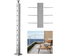 Koduva VEVOR kabelių turėklų stulpas 36 x 2 x 2 col., horizontalios skylės, sidabrinis
