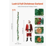 Koduva VEVOR Kalėdinė girlianda su LED šviesos girlianda, 2750 mm, žalia