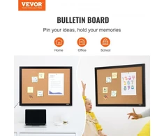 VEVOR Kamštinė lenta, 36 x 24 col., su MDF rėmu, su 10 smeigtukų