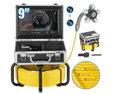 Koduva VEVOR kanalizacijos kamera su 512 Hz lokatoriumi, 30 m, savaime lygiuojanti, 9" 1080P ekranas, 36X priartinimas, 12 LED, 32 GB SD