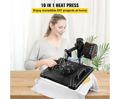 Koduva VEVOR karšto spaudimo presas 30,5 x 38,1 cm 10 in 1, 1000 W, 360° pasukamas, juodas