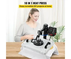 Koduva VEVOR karštojo spaudimo presas 30,5 x 38,1 cm, 10 in 1, 1000 W, 360° pasukamas, baltas