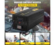 Koduva VEVOR keitiklis su modifikuota sinusine banga 5000 W, DC 12 V į AC 120 V, GYM-5000W