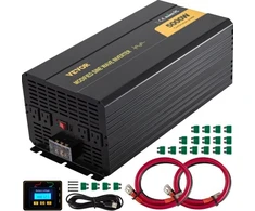 Koduva VEVOR keitiklis su modifikuota sinusine banga 5000 W, DC 12 V į AC 120 V, GYM-5000W