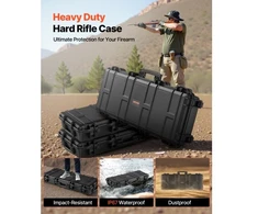 Koduva VEVOR kietas šautuvo dėklas, juodas, 97,8 cm, su ratukais, 4 sluoksnių putos