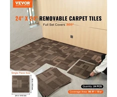 Koduva VEVOR kiliminės plytelės, 24 vnt., 610 x 610 x 6 mm, mišriai rudos